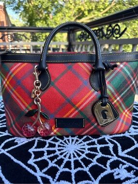 Dooney & Bourke Red Tartan Small Satchel